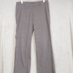 Eileen Fisher Linen Blend Pant Womens Brown Taupe Lightweight Mid Rise Size 10